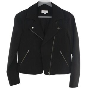 Loft Outlet Moto‎ Jacket Asymmetrical Zip Petite XSP Black